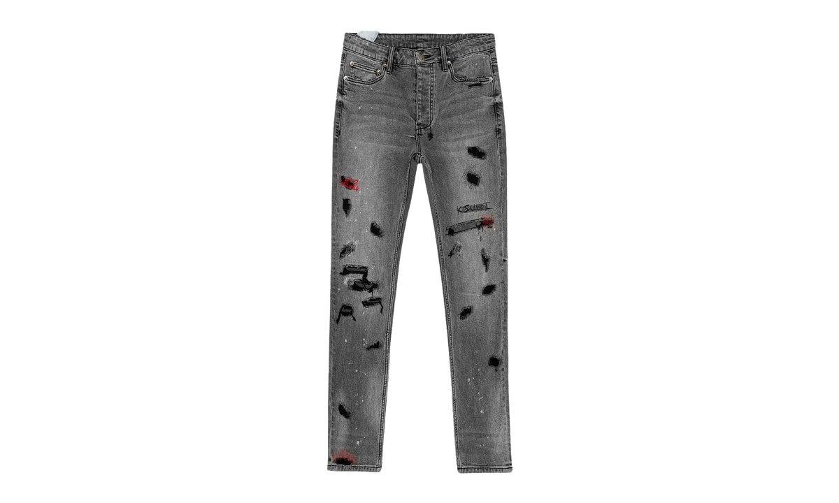 Ksubi X Juice Wrld Chitch Trashed Devil Jeans "Grey" 34BYF1RS